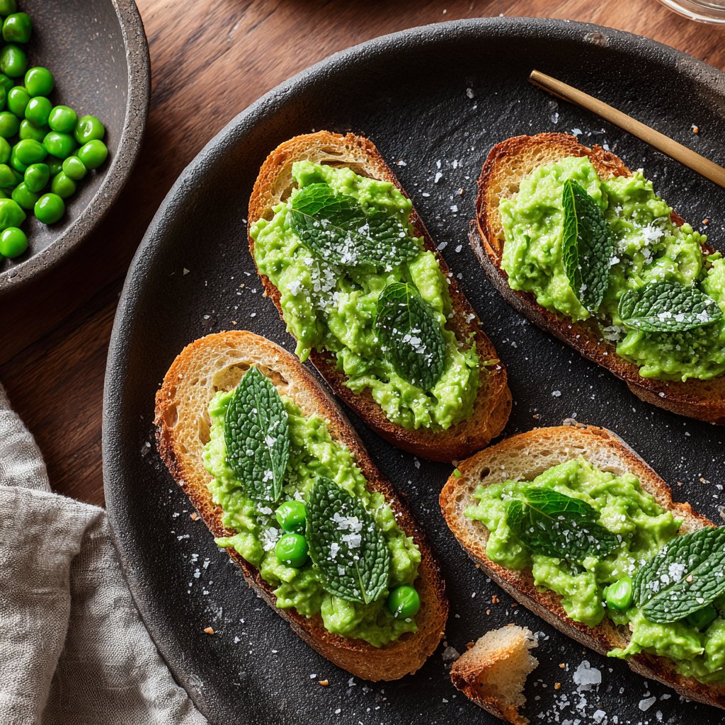 Pea and Mint Crostini