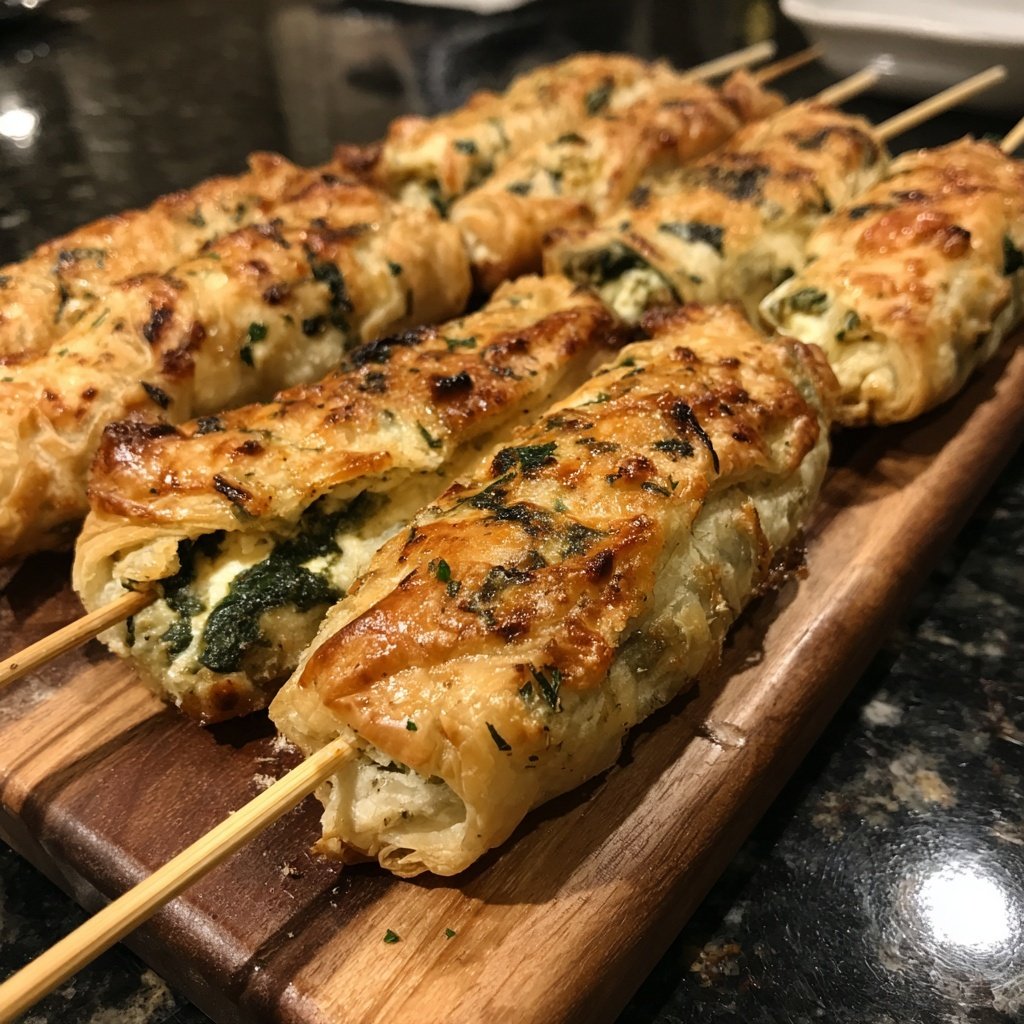 Greek Spinach Pies on Sticks