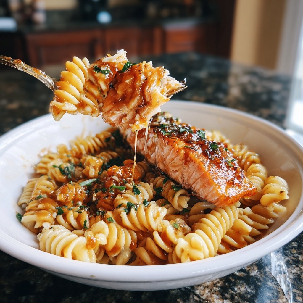 Maple Glazed Salmon Pasta