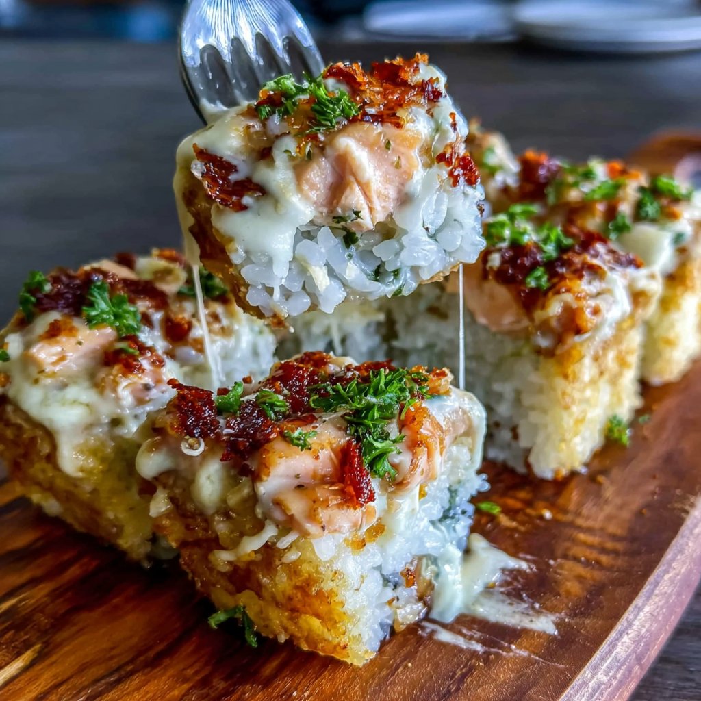 Easy Spicy Salmon Sushi Bake